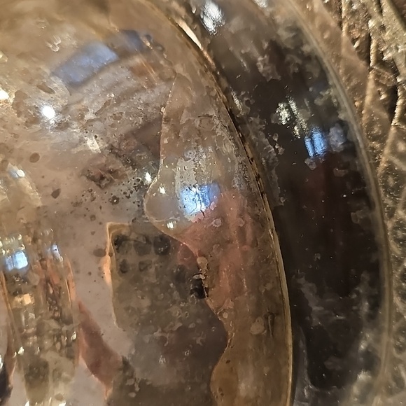 Large 10" Etched "Mercury Glass" Pillar Candle Holder/Display Pedestal - Picture 8 of 9